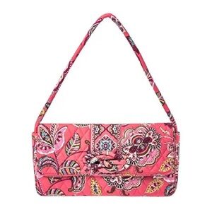 Vera Bradley Call Me Coral Paisley Knot Just A Clutch Shoulder Handbag Bag Purse